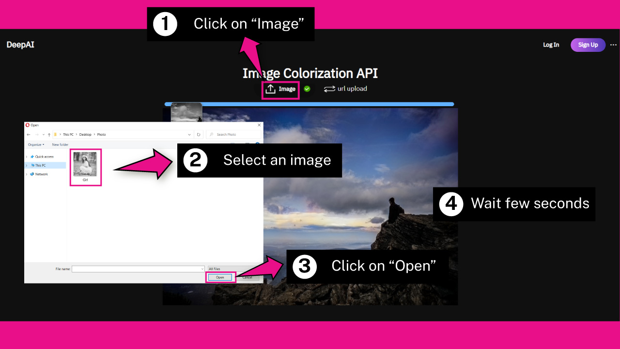 How to Colorize a Black & White Photo Using Deep AI App Step 2