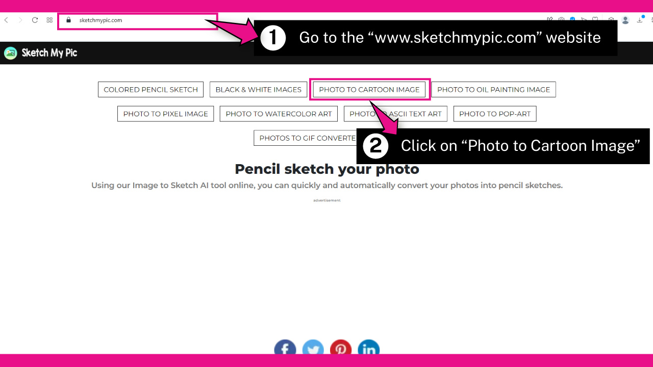 How to Make a Picture Look Like a Drawing Using SketchMyPic Step 1
