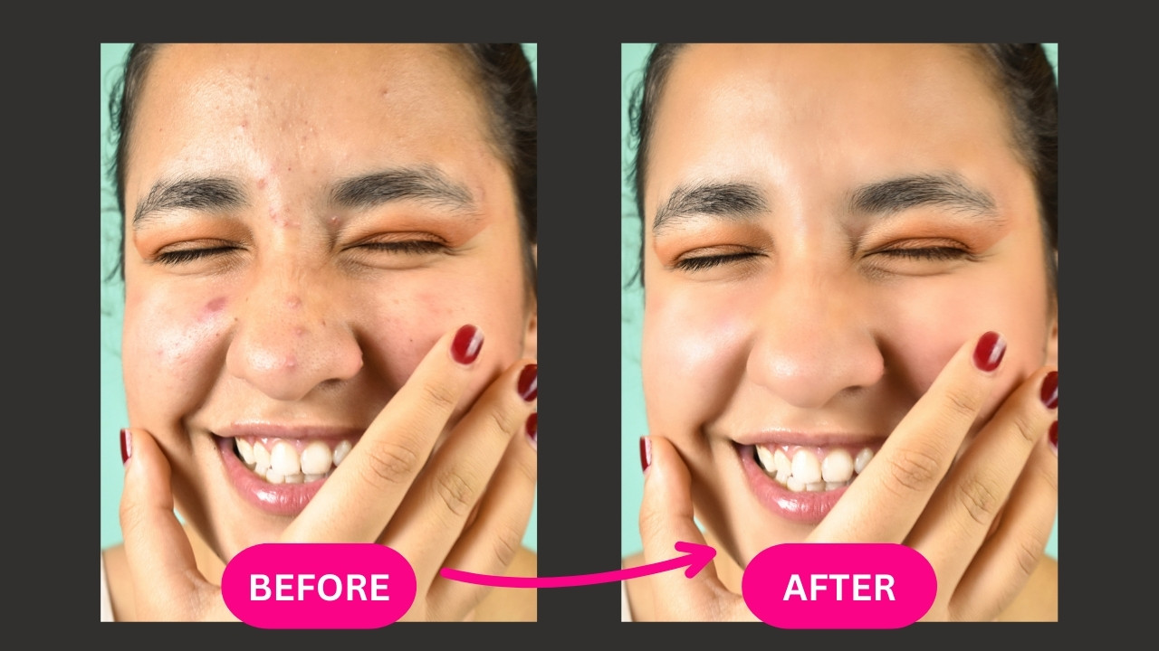 How to smooth skin in Lightroom Before and After
