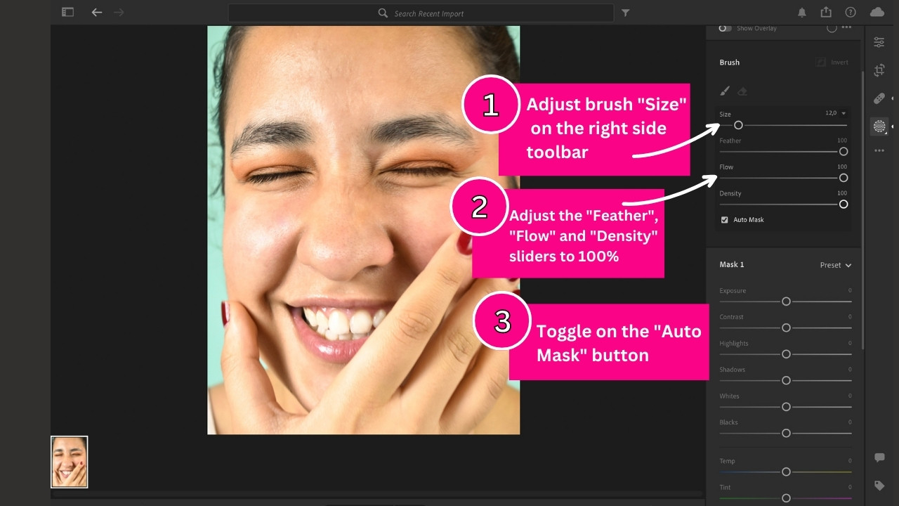 How to smooth skin in Lightroom Step 6