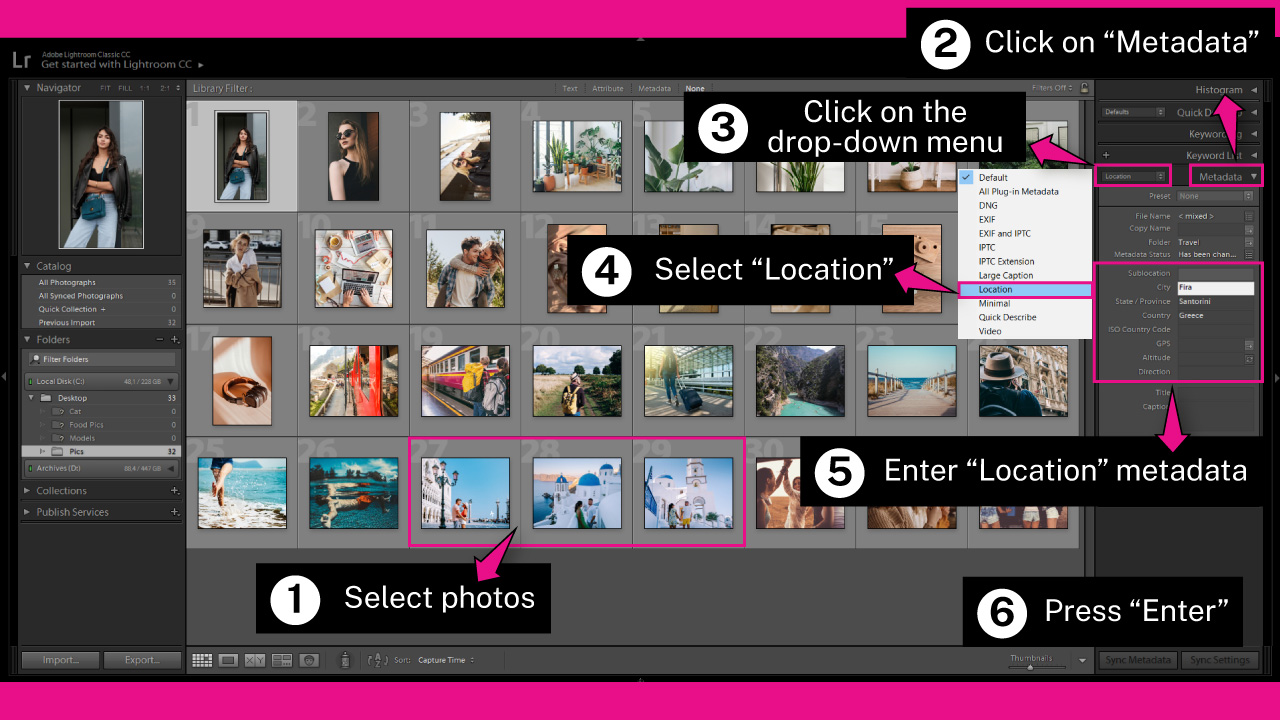 4. Organize Photos by Location Information in Lightroom