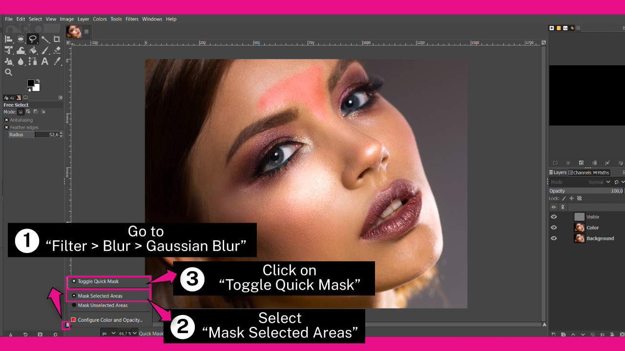 How to Get Rid of Shine on Face Using GIMP Step 8